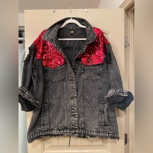 L&B Denim Sequin Jacket